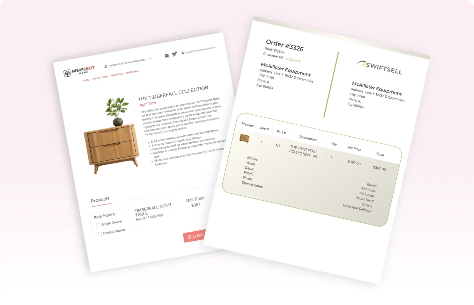 omnichannel SWIFTSELL configurator for furniture